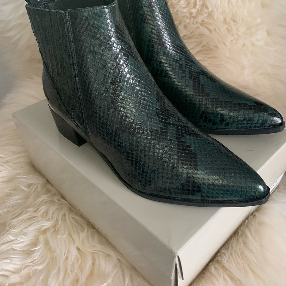 Marc Fischer Chelsea Snake skin booties. Perfect for fall/winter!